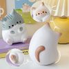 3pcs Cute Cartoon Cat Squeeze Toys - Soft Slow-Rebounding Elastic Relax Toys with Assorted Colors & Cute Patterns, Durable Plush Material for Kids & Adults, Perfect Halloween Christmas Gifts, Playful Design
