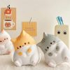 3pcs Cute Cartoon Cat Squeeze Toys - Soft Slow-Rebounding Elastic Relax Toys with Assorted Colors & Cute Patterns, Durable Plush Material for Kids & Adults, Perfect Halloween Christmas Gifts, Playful Design