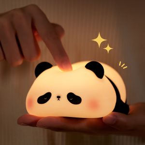 Cute Panda Night Light - Touch-Activated LED Lamp with USB Rechargeable Battery, Adorable Silicone Design for Bedroom Decor, Relax, and Christmas Gifts, Lamp for Bedroom, Best for Christmas