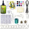 129pcs/set UV Resin Jewelry Making Kit, 100g Clear Resin with Light and Molds, DIY Jewelry Making Resin Kit, Resin Starter Kit for Keychain and Earring Making