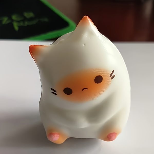 3pcs Cute Cartoon Cat Squeeze Toys - Soft Slow-Rebounding Elastic Relax Toys with Assorted Colors & Cute Patterns, Durable Plush Material for Kids & Adults, Perfect Halloween Christmas Gifts, Playful Design