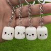 1pc Funny marshmallow keychain, Cute white marshmallow, Kawaii fashion backpack accessories car pendant, Birthday party gift, Christmas gift