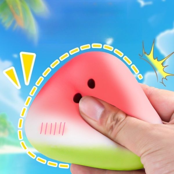 Watermelon Squishy Toy - Soft Slow-Rebound Sensory Fidget Toy for Relax, Durable TPU Material with Realistic Seeds, Mixed Colors for Summer Fun & Relaxation, Watermelon Themed Items, Therapeutic Play, Playful Design, Thermoplastic Polyurethane