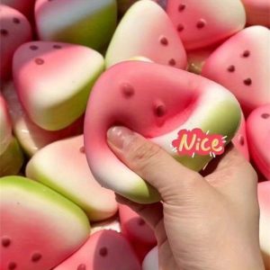 Watermelon Squishy Toy - Soft Slow-Rebound Sensory Fidget Toy for Relax, Durable TPU Material with Realistic Seeds, Mixed Colors for Summer Fun & Relaxation, Watermelon Themed Items, Therapeutic Play, Playful Design, Thermoplastic Polyurethane