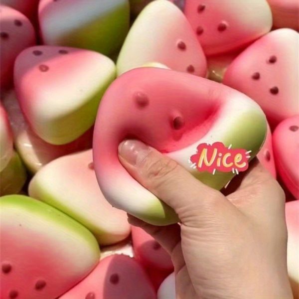Watermelon Squishy Toy - Soft Slow-Rebound Sensory Fidget Toy for Relax, Durable TPU Material with Realistic Seeds, Mixed Colors for Summer Fun & Relaxation, Watermelon Themed Items, Therapeutic Play, Playful Design, Thermoplastic Polyurethane