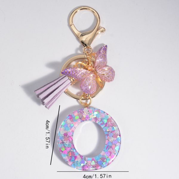 Butterfly Letter Keychain Pendant Key Chain, Girls Accessories, School Bag Pendant