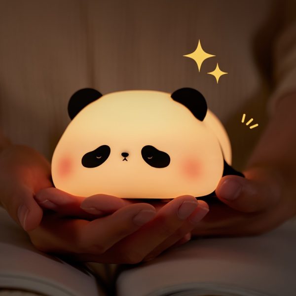 Cute Panda Night Light - Touch-Activated LED Lamp with USB Rechargeable Battery, Adorable Silicone Design for Bedroom Decor, Relax, and Christmas Gifts, Lamp for Bedroom, Best for Christmas