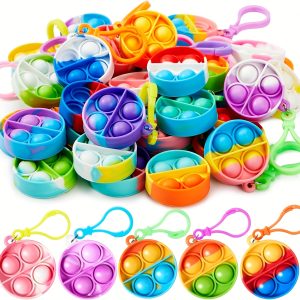 30 τμχ σιλικόνης Pop Fidget Sensory Toys, Mini Push Bubble Pops, για ηλικίες 3-6, με δώρα πάρτι, Goodie Bag Fillers, βραβεία τάξης, για γενέθλια, Χριστούγεννα, δώρα ημέρας του Αγίου Βαλεντίνου