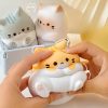 3pcs Cute Cartoon Cat Squeeze Toys - Soft Slow-Rebounding Elastic Relax Toys with Assorted Colors & Cute Patterns, Durable Plush Material for Kids & Adults, Perfect Halloween Christmas Gifts, Playful Design