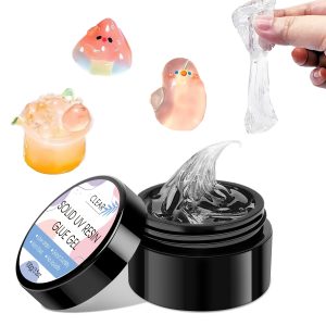Clear UV putty clay sculpting gel, long-lasting, flexible, natural resin, non-toxic, suitable for DIY material sculpture handicrafts, silicone mold making, durable and odorless UV gel, clear construction gel (2.1/3.5oz)