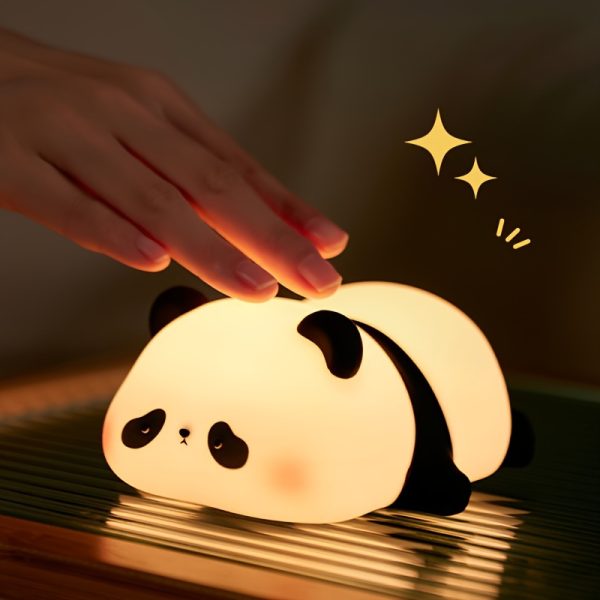 Cute Panda Night Light - Touch-Activated LED Lamp with USB Rechargeable Battery, Adorable Silicone Design for Bedroom Decor, Relax, and Christmas Gifts, Lamp for Bedroom, Best for Christmas