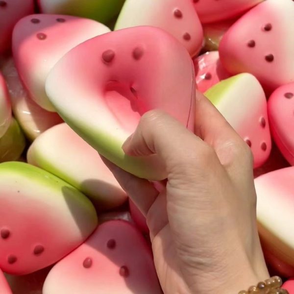 Watermelon Squishy Toy - Soft Slow-Rebound Sensory Fidget Toy for Relax, Durable TPU Material with Realistic Seeds, Mixed Colors for Summer Fun & Relaxation, Watermelon Themed Items, Therapeutic Play, Playful Design, Thermoplastic Polyurethane